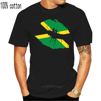 Jamaikos Vėliavos Lips - Šalies Pirde Jamaika Tautybės Vyrai T-shirt