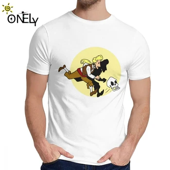 Nuotykiai Guybrush T-shirt Mados Crewneck Retro Unisex Medvilnės JAV Dydis S-6XL Didelis Dydis Trumpas Rankovės
