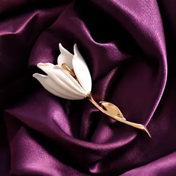 Elegantiškas Tulip Gėlių Segė Pin Kristalų Kostiumai, Papuošalai, Drabužiai, Aksesuarai, Papuošalai, Sagės, Vestuvių