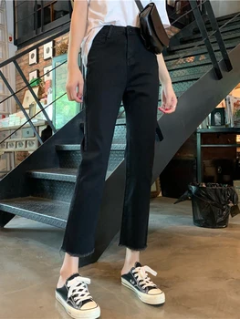 WHCW CGDSR laukinių prašmatnus Streetwear džinsinio audinio kelnės moterims korėjos stiliaus aukšto juosmens Džinsinio audinio Kelnės vintage džinsai moteris 2020 m. rudenį, žiemą