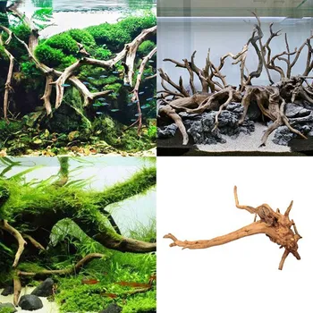 Natūralaus Medžio Kamieno Akvariumas Driftwood Žuvų Bakas Šaknis Augalų, Medžio Apdaila Ornamentu Landscap Dekoras