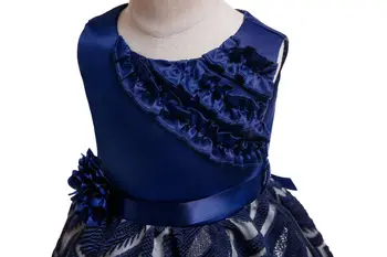 2019 m. Mergina Vasaros Suknelė be Rankovių Gėlių Princesė Suknelė Mergaitėms, Vaikams, Šalis Elegent Kostiumas Vestido Bamblys Mergina suknelės