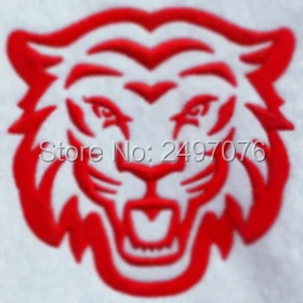 NEMOKAMAS Pristatymas aukštos kokybės kinijos gamyklos užsakymą siuvinėjimo pleistras raudona gabaritiniai tigras logotipą, geležies ant drabužių