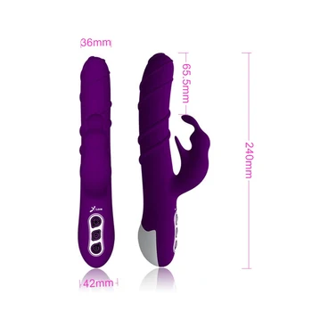 G-Spot Triušis 360 Sukimosi Silikono Vibratorius Sekso Žaislas Moterims, USB Didelis Elektros Vibruojantis Dildo Klitorio stimuliatorius stebuklinga lazdelė