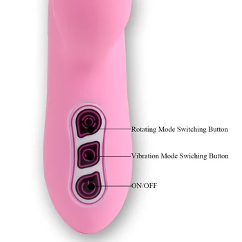 G-Spot Triušis 360 Sukimosi Silikono Vibratorius Sekso Žaislas Moterims, USB Didelis Elektros Vibruojantis Dildo Klitorio stimuliatorius stebuklinga lazdelė