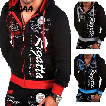ZOGAA Vyrams sekti pavyzdžiu Dviejų dalių rinkinys vyrams Komplektus Ilgai ilgis Prekės ženklo Vyrai sportinis Kostiumas Atsitiktinis Sweatsuit vyrų Jogger nustatyti vyrų drabužiai.