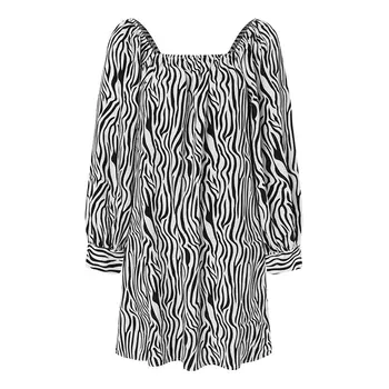 Celmia Seksualus Aikštėje Collor Mini Sundress Moterų Mados Zebra Printed Dress Ilgio Sluoksniuotos Rankovėmis Moteriška Laisvalaikio Šalis Vestidos Skraiste, 5XL
