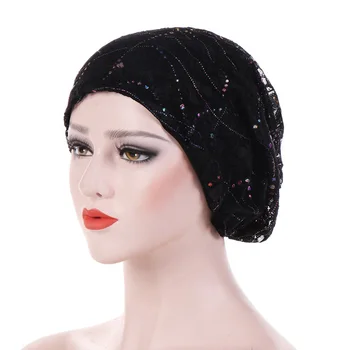 Arabų wrap skrybėlę Vasarą, galvos hijab plonas nėrinių musulmonų skrybėlę vientisos spalvos medvilnės hijab kepurės elegantiška panele rait variklio dangčio femme Vidinis Hijab
