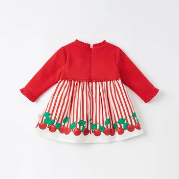 DBS16460 dave bella pavasario baby girl ' s cute cartoon dryžuota suknelė vaikų mados šalis suknelė vaikams kūdikiams lolita drabužiai