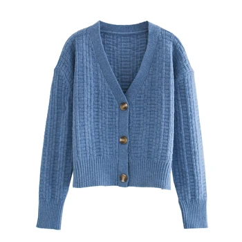 Vintage megztinis moterims patenka kietas megztinis ilgomis rankovėmis v-kaklo megztinis mezgimo ponios mėlynas megztinis korėjos retro megztinis pilkos 2020 m.