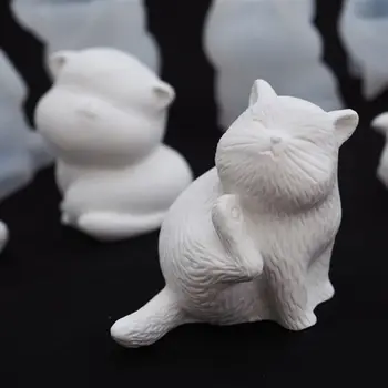3D Cute Kačių Muilo Formų Naminių Kačių Gumpaste Tortas Pelėsių Baby Cat Formų Minkštas Tortas Dekoro Dervos Liejimo Įrankiai, Dailė ir Amatai