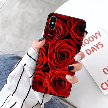 Raudona rožė, gėlės, meilė, Telefono dėklas skirtas iPhone 11 12 pro XS MAX 8 7 6 6S Plus X 5S SE 2020 XR