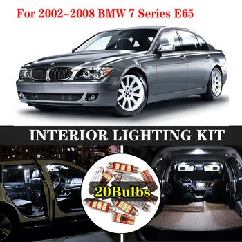 ZXCXZ 20 Vnt Canbus LED Lempos, Automobilių Lemputės Interjero Paketą Rinkinys Už 2002-2008 m. BMW 7 Serijos E65 Žemėlapis Dome bagažo skyriaus Durų Plokštė Šviesos