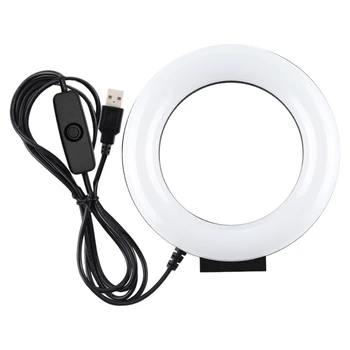 PULUZ 4.7 Colių Žiedas Šviesos diodų (LED Stalinis Žiedas Lempa USB Baltos Šviesos Makiažas Vaizdo Gyventi Fotografijos Studija