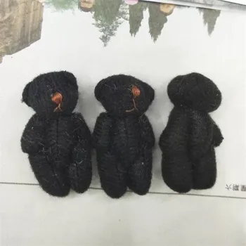 500pieces/lot 4 cm mini pliušinis sąnarių bear sąnarių raštai Kung fu lėlės juodos ir baltos spalvos pakabukas