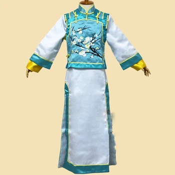 TV Žaisti GongSuoXinYu Palace Užraktas Jade Širdies Čing Princesė QingChuan Rūmų Tarnas, Tarnaitė Kostiumai, Rausva, Mėlyna Siuvinėjimas