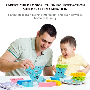 Gerinti Geometrinį Mąstymą Ankstyvojo Lavinimo Žaislai Trimatis Subalansuota Spalvų Blokų Tėvų-Vaikų Bendravimą Žaislas
