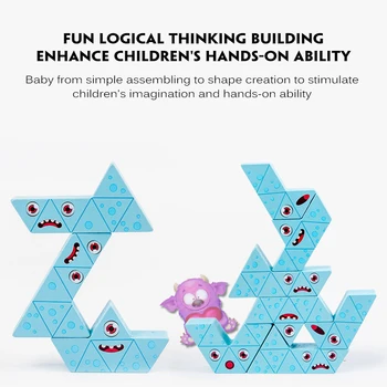 Gerinti Geometrinį Mąstymą Ankstyvojo Lavinimo Žaislai Trimatis Subalansuota Spalvų Blokų Tėvų-Vaikų Bendravimą Žaislas