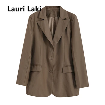 Lauri Laki Office Lady Švarkas Tiktų Kailis Moterų Plius Dydžio Elegantiškas Vieno Krūtinėmis Ilgomis Rankovėmis Švarkas Rudenį 2020 Viršutiniai Drabužiai Retro