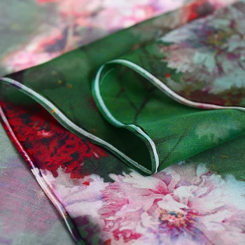 Skaitmeninis rašalinis šilko georgette audinio vasaros plonas Kinų šilko audinys audinys perspektyvos skara suknelė marškinėliai šilko tiulio audinio