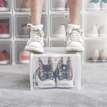 Naujas Stalčių Tipo Krepšinio Batų Dėžės Didelių Saugojimo Kieto Plastiko Paprastas Sneaker Asamblėjos Batai Organizatorius Stalčių Dėžutę