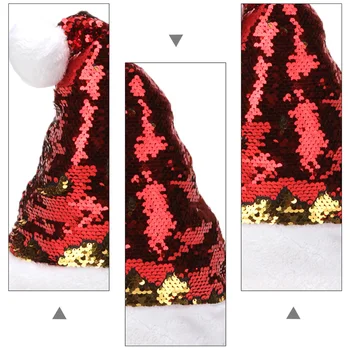 2VNT Blizgantis Blizgučiai Kalėdų Skrybėlę Trumpas Pliušinis Santa Hat Kalėdos Skrybėlių Puošimas
