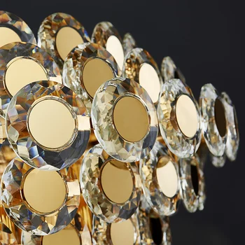 Prabangus Aukso Krištolo Sietynas, Apšvietimas, gyvenamojo Kambario, Miegamojo, Patalpų Dekoro Lempos Šviestuvai Modernus Apvalių LED Cristal Blizgesio
