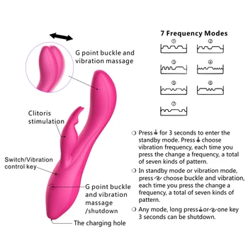 OLO Triušis Dildo Vibratorius 7 Dažnių Klitorio Stimuliacija, Magic Wand Erotika G-spot Masažas AV Stick Sekso Žaislai Moterims