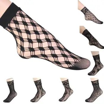 2020 Moterų Ponios rudenį seksualus akių šilko kojinės moterų plono skaidraus nailono trumpos kojinės su nėrinių didelis elastingumas