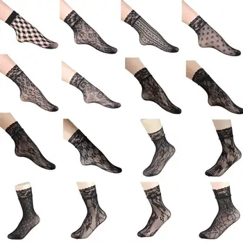 2020 Moterų Ponios rudenį seksualus akių šilko kojinės moterų plono skaidraus nailono trumpos kojinės su nėrinių didelis elastingumas