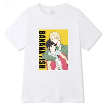 Juokingas Anime Bananų Žuvų Tees Japonijos Harajuku Stilius Streetwear Berniukų ir Mergaičių Priežastinis Tshirts