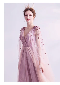 Prabangių senovinių rožinė peties šydas, suknelė ilga suknelė vintage viduramžių suknelė Renesanso princesė Victoria suknelė