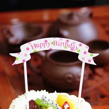 Pyragas apdaila mažos vėliavos Įterpti pakuotė 50 laimingas gimtadienio tortas šaligatvio happybirthday