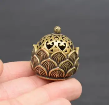 Kinijos gryno žalvario Mažas smilkalų degiklis mažas statula #3