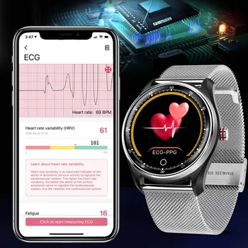 Smart Watch Vyrų EKG PPG HRV Širdies ritmas, Kraujo Spaudimo Monitorius Su IP68 Vandeniui Sporto Treniruoklių Smart Apyrankės, Skirta 