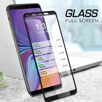 9D Pilnas draudimas Screen Protector For Samsung Galaxy A7 A8 A9 Plius M10 M20 A30 A50 9H Ekrano Apsauginis Stiklas Grūdintas Stiklo Plėvelės