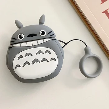 Animacinių filmų Totoro TPU Silikono Ausinių Apsauginis Dangtelis Apple Airpods 1/2 Minkštas Belaidžio 