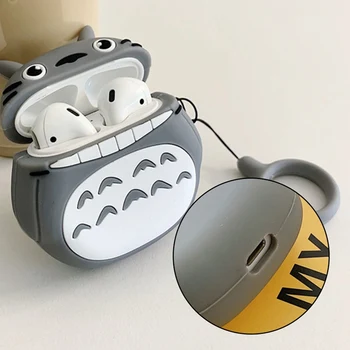 Animacinių filmų Totoro TPU Silikono Ausinių Apsauginis Dangtelis Apple Airpods 1/2 Minkštas Belaidžio 