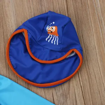 Bamblys Vaikas Kūdikių Berniukų Bėrimas Apsaugai, maudymosi Kostiumėliai, maudymosi kostiumėlį, Maudymosi Banglenčių Kostiumas UV 50+ 3PCS Long Sleeve Top + Shorts + Hat