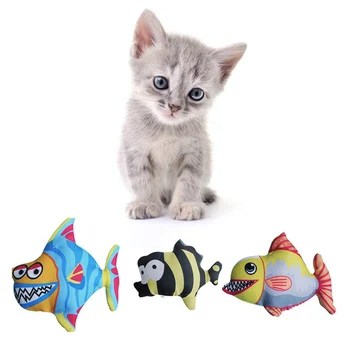 Naminių Kačių Pagalvių, Žaislų, Žuvų Katžolių Žaislai Elastinga Spalvinga Žuvis Pagalvę Kitten Šlifuoti Dantys Katžolių Kramtyti Žaislus Atsitiktinių Spalvų 1pcs