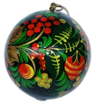 Naujųjų Metų ir Kalėdų eglutę žaislas Naujųjų Metų kamuolys Khokhloma stiliaus, 80