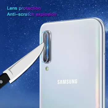 2 1 stiklinė Samsung Galaxy A50 2019 A70 A40 A30 A20 A10 Fotoaparato Objektyvą Filmų ir 9D Screen Protector Apsauginės Grūdintas Stiklas