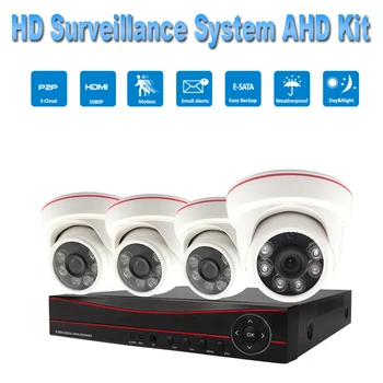 PUAroom 4CH HD 1080P naktinio matymo HAINAUT kamera, RoHS, FCC ir CE patvirtintas H. 264 onvif vaizdo įrašymo Stebėjimo kamerų Sistema