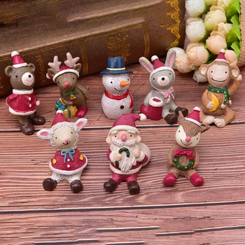 1pc Santa Claus Sniego Statulėlės Kalėdų Modelis Dervos Dekoratyvinis Stalo Lėlės Dovanos