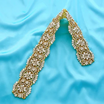 Gold Crystal Nuotakos Diržo Perlų Vestuvių Varčios Karoliukai Cirkonio Vestuvių Diržas Vestuvių vakarinę Suknelę A144G