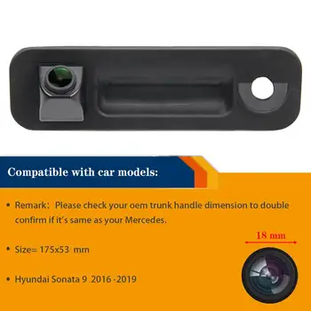 Misayaee HD 1280x720P Automobilio Galinio vaizdo Atvirkštinio Atsarginė Kamera, skirta Hyundai Sonata 9. 2016 M. 2017 m. 2018 m. 2019 M. Kamieno Rankena Jungiklis
