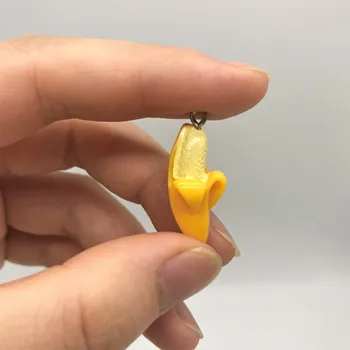6pcs 3D Vaisių, Obuolių Bananų, Ananasų, Citrinų Dervos Pakabukai 