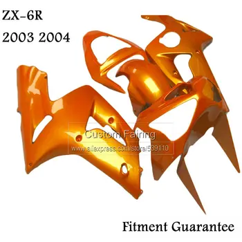 Metallic orange lauktuvės komplektas Kawasaki zx6r zx 6r Ninja 03 04 2003 2004 liejimo purvasargiai tp32