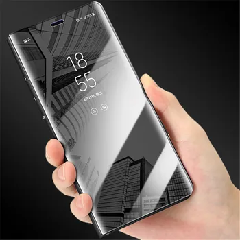 Flip Case For Samsung Galaxy S8 Plius S7 S6 Krašto Pastaba 8 Veidrodžio Dangtelis Aiškiai Matyti S9 Plus A8 2018 A5 J5 J7 2017 Smart Celular Atvejais