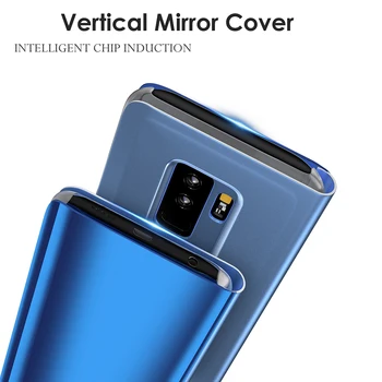 Flip Case For Samsung Galaxy S8 Plius S7 S6 Krašto Pastaba 8 Veidrodžio Dangtelis Aiškiai Matyti S9 Plus A8 2018 A5 J5 J7 2017 Smart Celular Atvejais